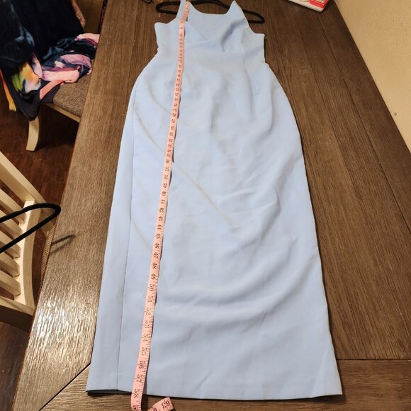 Amanda Uprichard Marbella Maxi Dress NWT Blue Large Tear at back vent - Picture 2 of 14